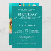 愛らしい丘の上のお誕生日ケーキパーティー 招待状 (正面/裏面)