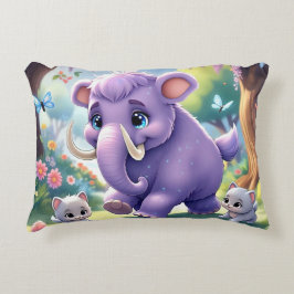 愛らしい両面ベビーマンモスデザイン アクセントクッション