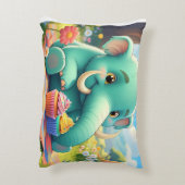 愛らしい両面ベビーマンモスデザイン アクセントクッション (裏面(縦))