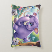 愛らしい両面ベビーマンモスデザイン アクセントクッション (正面(垂直))