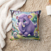 愛らしい両面ベビーマンモスデザイン クッション (ブランケット)