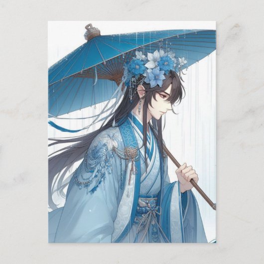 愛らしい中国の領主(東洋のマンガスタイル) ポストカード (正面)