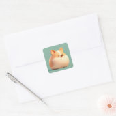 愛らしい丸い粘土コーギーフィギュリン スクエアシール (封筒)