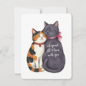 愛らしい九つの命の猫 バレンタイン 猫好き シーズンカード (正面)