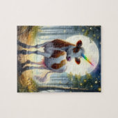 愛らしい乳牛ユニコーン ジグソーパズル (横)