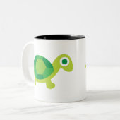 愛らしい亀の動物風台所用品 ツートーンマグカップ (正面左)