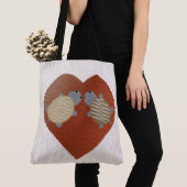 愛らしい亀の愛 トートバッグ (クローズアップ)