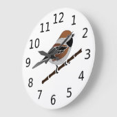 愛らしい亜寒帯《鳥》アメリカゴガラ鳥漫画 ラージ壁時計 (傾斜)