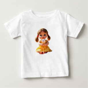 愛らしい人形を楽しむアイスクリームベビージャージ素晴らしー ベビーTシャツ