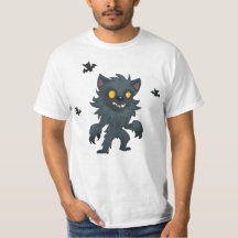 愛らしい人狼ハロウィーンTシャツ