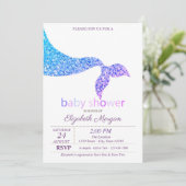 愛らしい人魚の尾のベビーシャワー 招待状 (スタンド正面)
