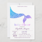 愛らしい人魚の尾の赤ちゃんシャワー 招待状 (正面)