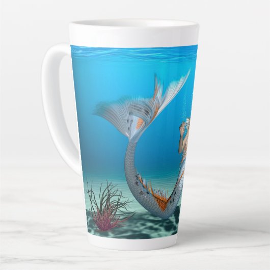 愛らしい人魚 カフェラテマグ (左アングル)