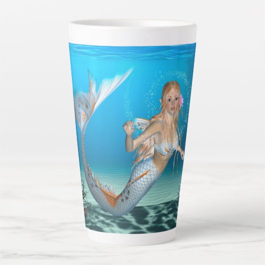 愛らしい人魚 カフェラテマグ (正面)