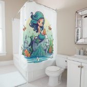 愛らしい人魚 シャワーカーテン (インサイチュ)