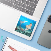 愛らしい人魚 シール (ノートパソコンとiPhone)