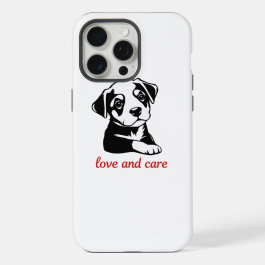 愛らしい仔犬のデザイン iPhoneケース (裏面)