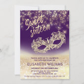 愛らしい仮装の輝魅力的きグラデーション 招待状 (正面)