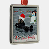 愛らしい休日のラッコのオーナメント メタルオーナメント (右)