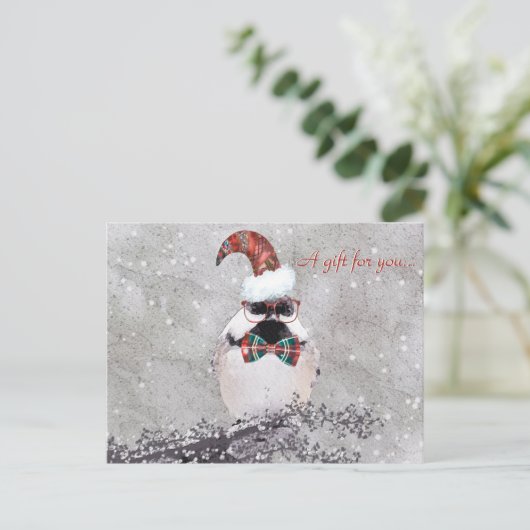 愛らしい休日《鳥》アメリカゴガラギフト証明書 ポストカード (スタンド正面)