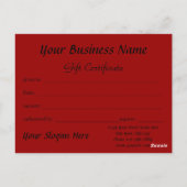 愛らしい休日《鳥》アメリカゴガラギフト証明書 ポストカード (裏面)