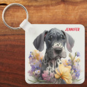 愛らしい偉大なダン犬 キーホルダー (正面)