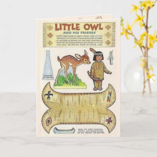 愛らしい先住民のアメリカのインド美術のレプリカ カード (黄色い花)