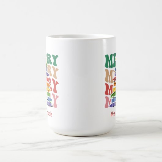 愛らしい先生カスタマイズクリスマス コーヒーマグカップ (中央)