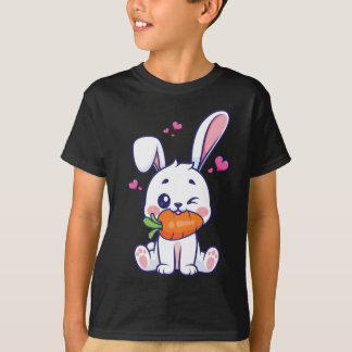 愛らしい冒険: 楽しいウサギに仲間入り Tシャツ