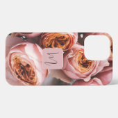 愛らしい写真モノグラム書名ピンクローズ iPhoneケース (裏面横)
