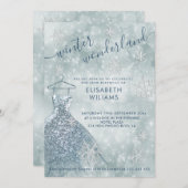 愛らしい冬のワンダーランドのぼかしスイート16招待状 招待状 (正面/裏面)