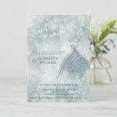 愛らしい冬のワンダーランドのぼかしスイート16 招待状 (スタンド正面)