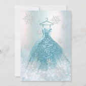 愛らしい冬のワンダーランドグリッターグラデーションスウィート16 招待状 (裏面)