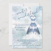 愛らしい冬のワンダーランドグリッターグラデーションスウィート16 招待状 (正面)