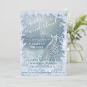 愛らしい冬のワンダーランドグリッターグラデーションスウィート16 招待状 (スタンド正面)