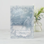 愛らしい冬のワンダーランドグリッターグラデーションスウィート16 招待状 (スタンド正面)