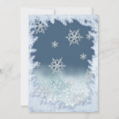 愛らしい冬のワンダーランドグリッターグラデーションスウィート16 招待状 (裏面)