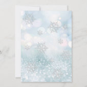 愛らしい冬のワンダーランドグリッター第一誕生日 招待状 (裏面)