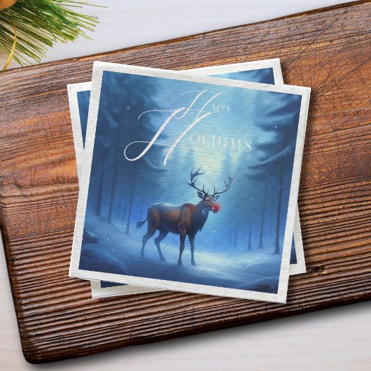 愛らしい冬のワンダーランドハッピーホリデー スタンダードカクテルナプキン