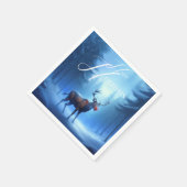 愛らしい冬のワンダーランドハッピーホリデー スタンダードカクテルナプキン (角)