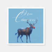 愛らしい冬のワンダーランドメリークリスマス スタンダードカクテルナプキン (正面)