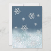 愛らしい冬のワンダーランド グリッター オンブレ スイート16 招待状 (裏面)