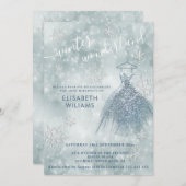 愛らしい冬のワンダーランド《写真》ぼけ味スウィート16 招待状 (正面/裏面)