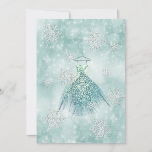 愛らしい冬のワンダーランド《写真》ぼけ味スウィート16 招待状 (裏面)