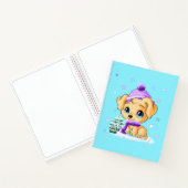 愛らしい冬の子犬アートターコイズ手帳 ノートブック (内部)