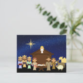 愛らしい出生シーンクリスマスポストカード シーズンポストカード (スタンド正面)