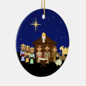 愛らしい出生パーソナライズされたクリスマス セラミックオーナメント (右)