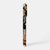 愛らしい刺繍のルックキツネ&花 iPhoneケース (右側面)