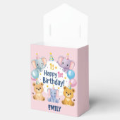 愛らしい動物たちHappy 1st誕生日 フェイバーボックス (オープン)