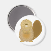 愛らしい動物のスケッチ：ビーバー マグネット (正面/裏面)